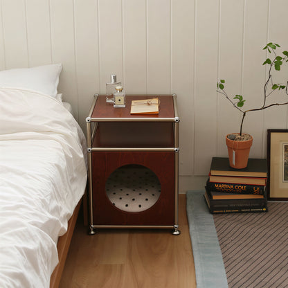 Mid-Century Round Cutout Modular Side Table
