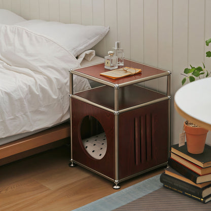 Mid-Century Round Cutout Modular Side Table