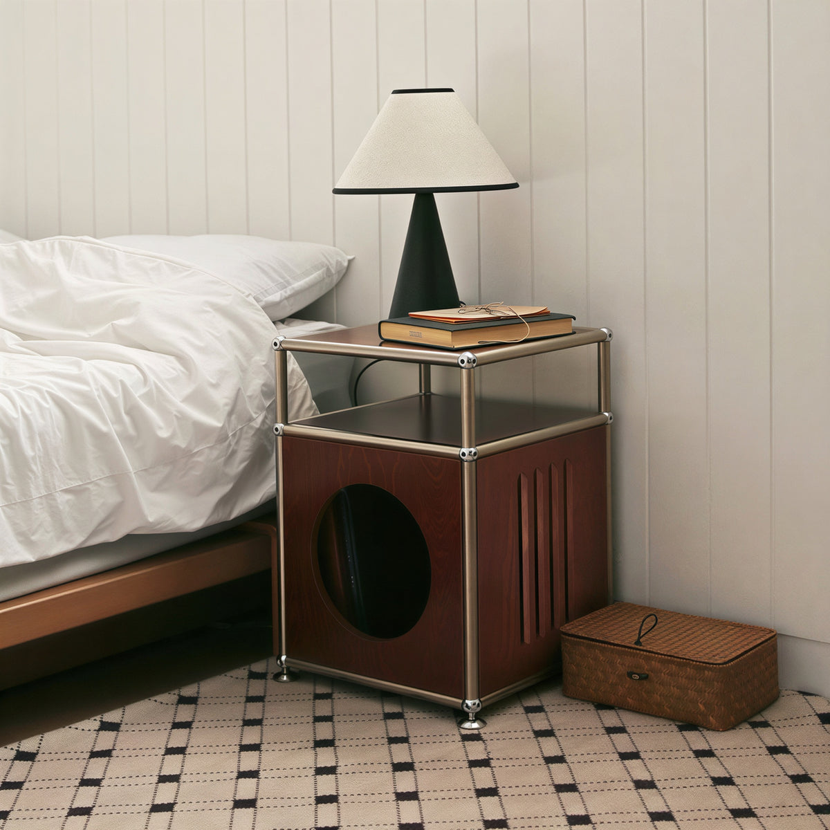 Mid-Century Round Cutout Modular Side Table