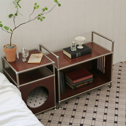 Mid-Century Round Cutout Modular Side Table