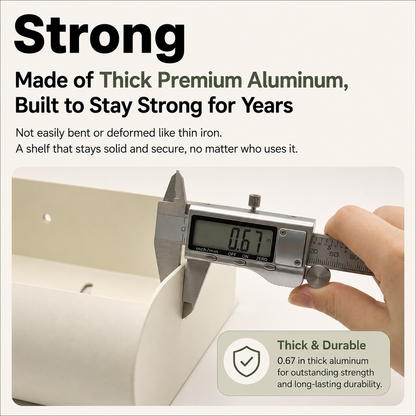No-Drill Aluminum Bathroom Corner Shelf