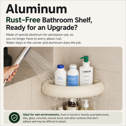 No-Drill Aluminum Bathroom Corner Shelf
