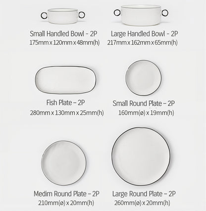 42‑Piece Stone Line Ceramic Dinnerware Set for 6