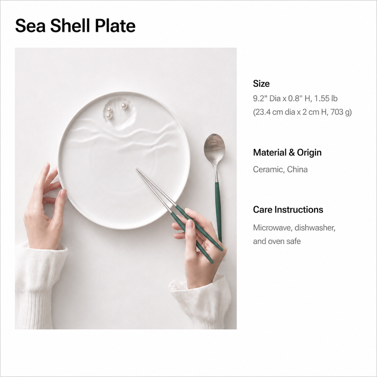 Soft tide collection Gyeol Shell Ceramic Plate