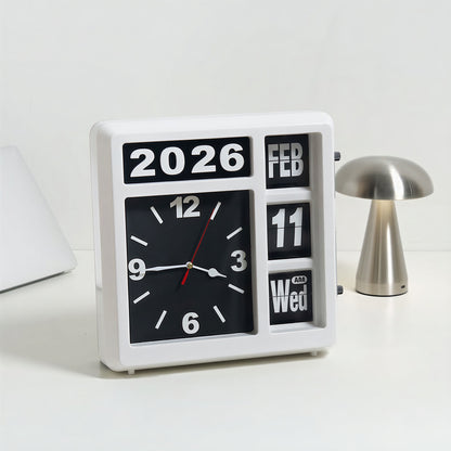 Wemble Silent Flip Perpetual Calendar Wall Clock