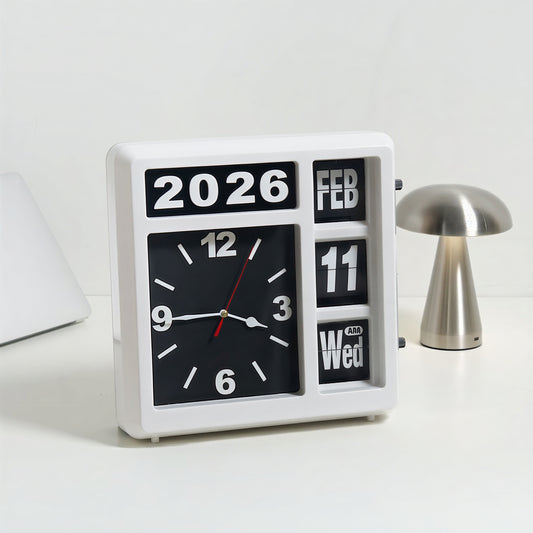 Wemble Silent Flip Perpetual Calendar Wall Clock