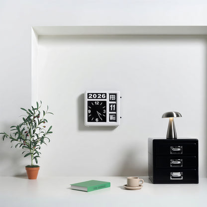 Wemble Silent Flip Perpetual Calendar Wall Clock