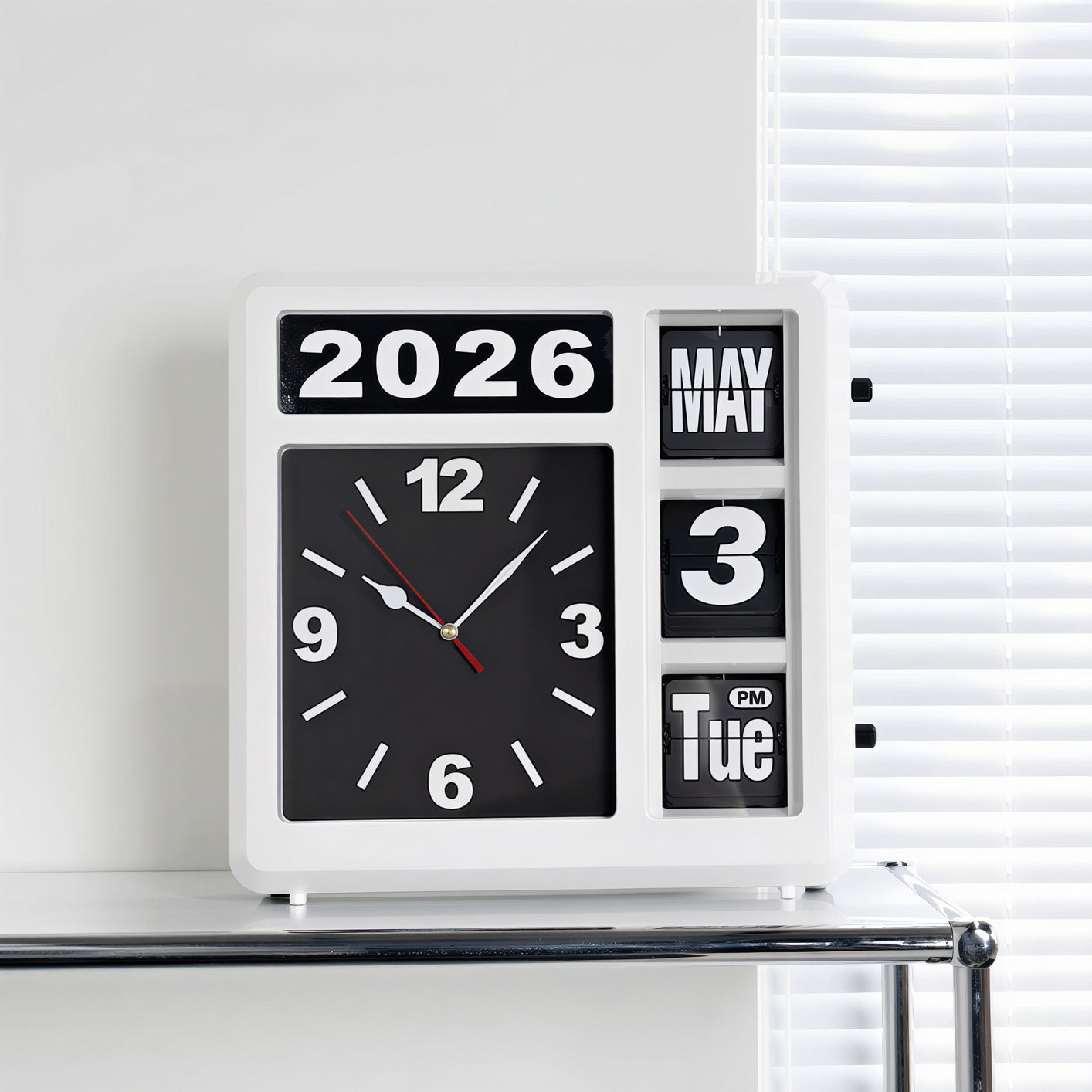 Wemble Silent Flip Perpetual Calendar Wall Clock