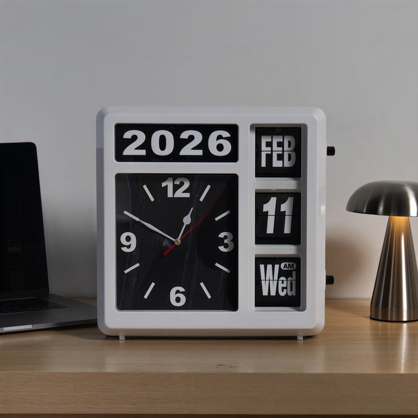 Wemble Silent Flip Perpetual Calendar Wall Clock