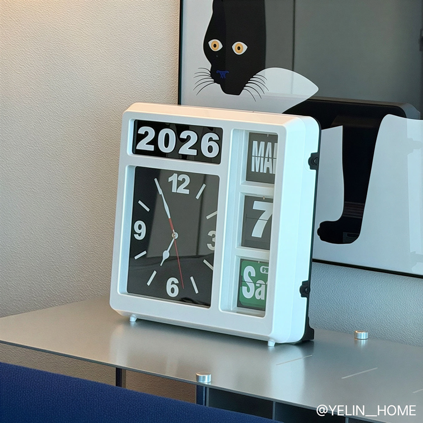 Wemble Silent Flip Perpetual Calendar Wall Clock