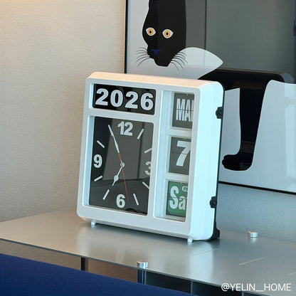 Wemble Silent Flip Perpetual Calendar Wall Clock