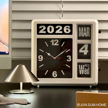 Wemble Silent Flip Perpetual Calendar Wall Clock