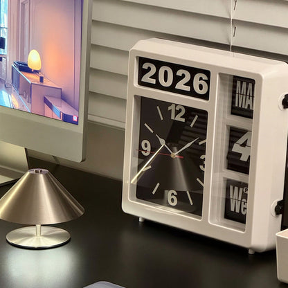 Wemble Silent Flip Perpetual Calendar Wall Clock