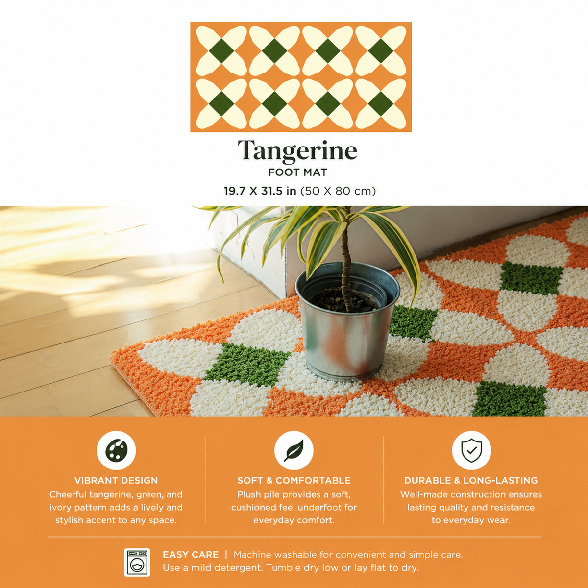 Tangerine Diamond Mini Rug