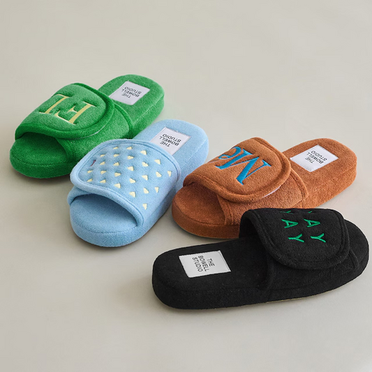 BWTZ Terry Velcro Memory Foam Indoor Slippers