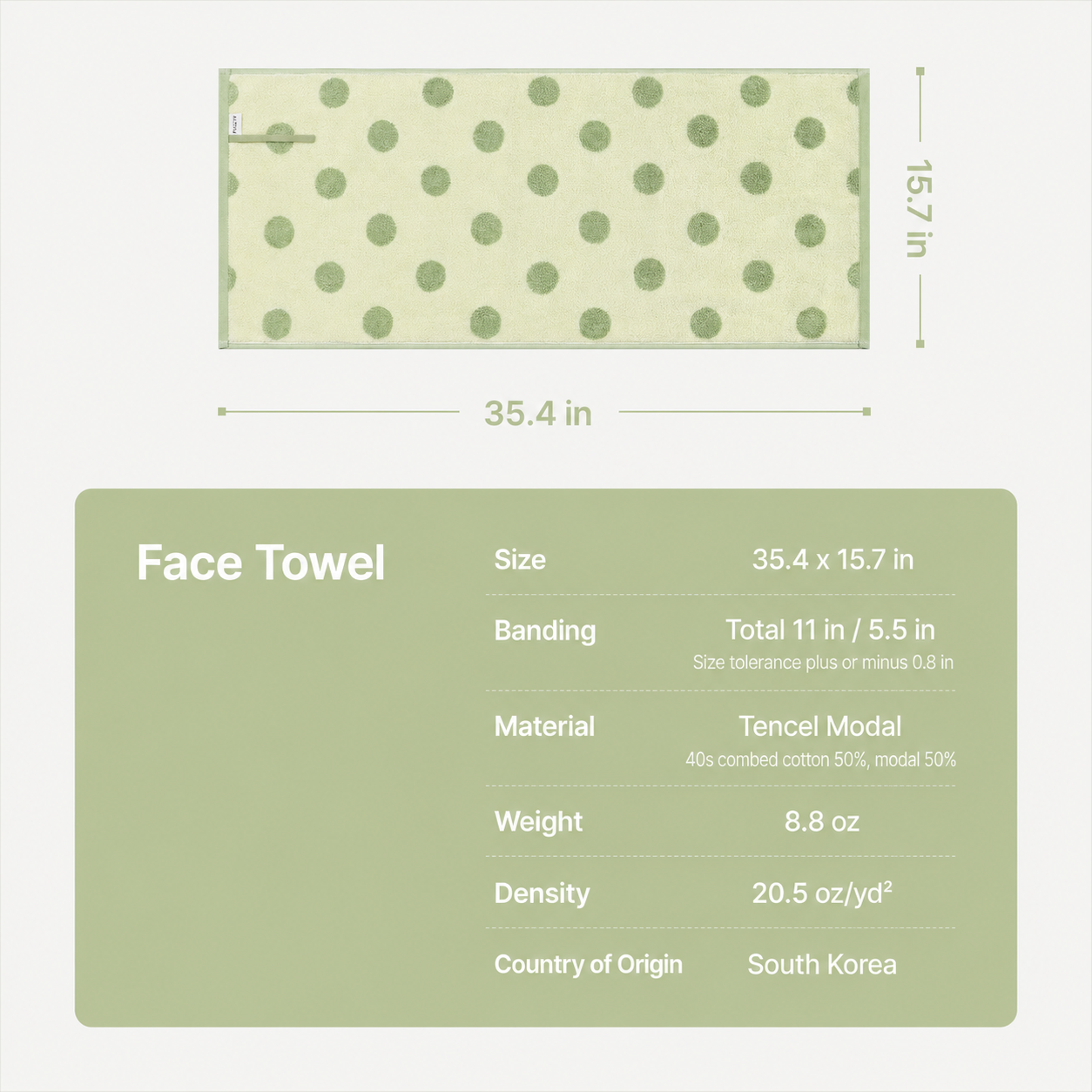 Dot Lemon Sabi Modal Tencel Banded Towel Set (5-Piece)