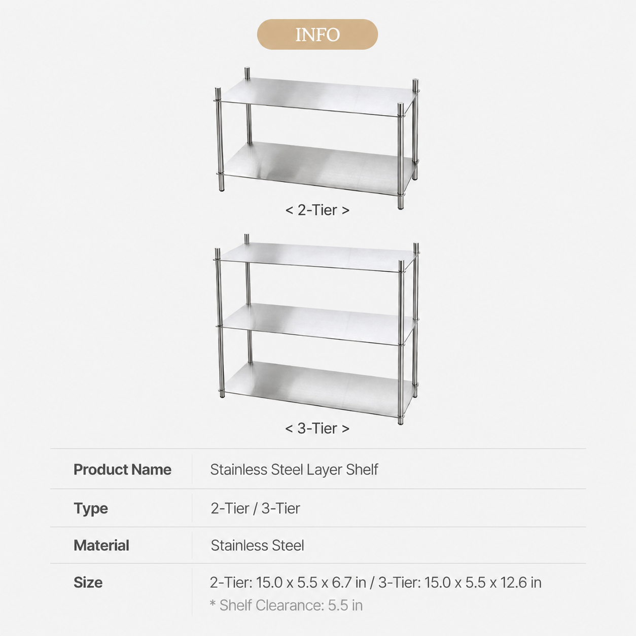 Stainless Steel Layer Shelf
