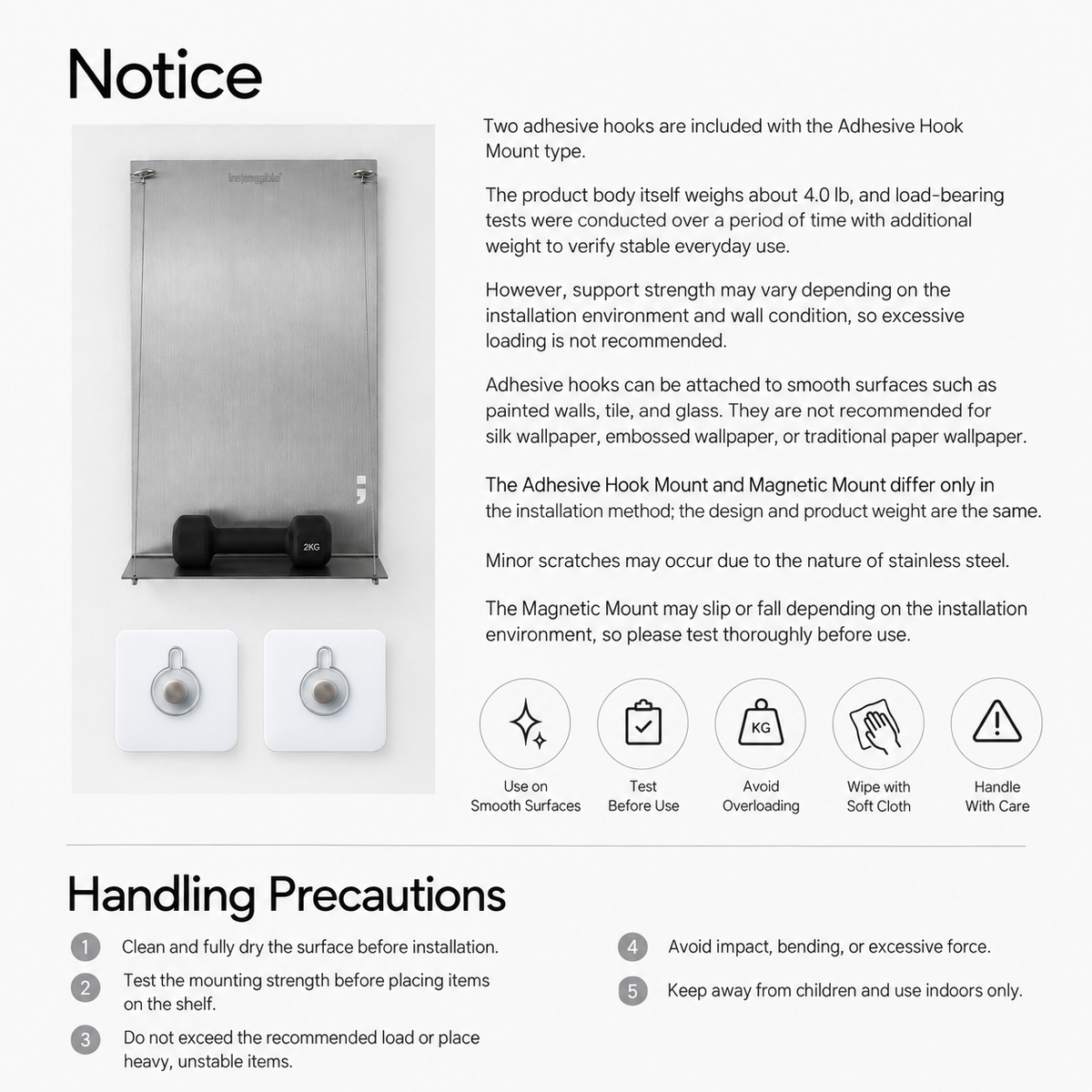Magnetic Stainless Steel Wall Organizer