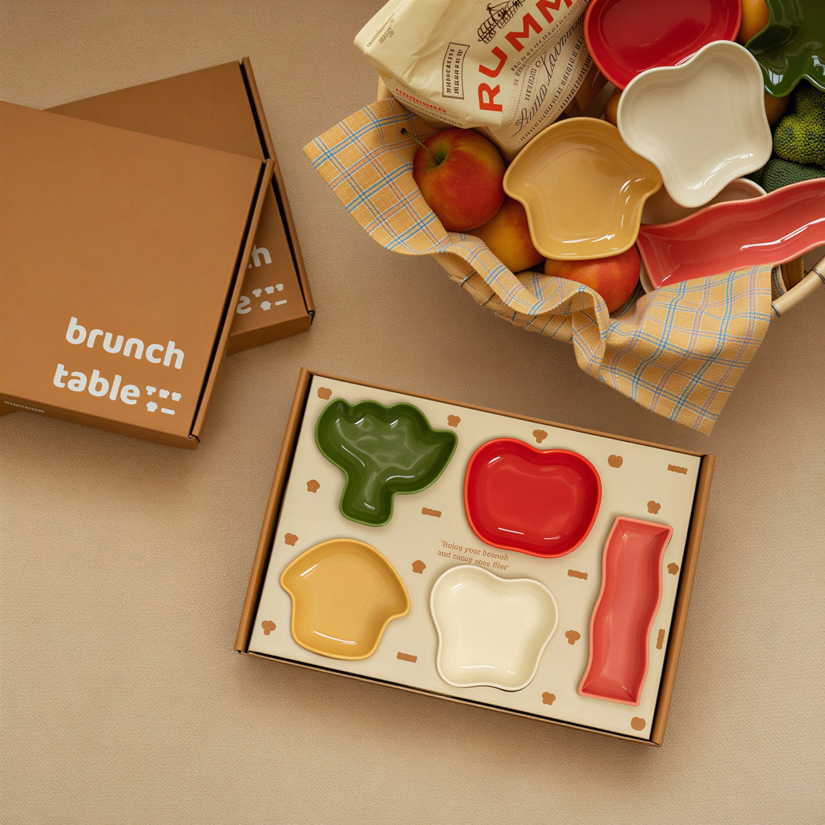 Playful Ceramic Snack Plate Set