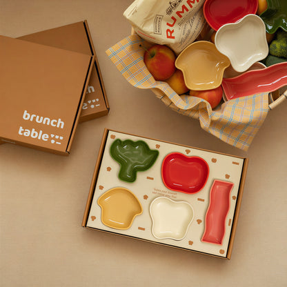 Playful Ceramic Snack Plate Set