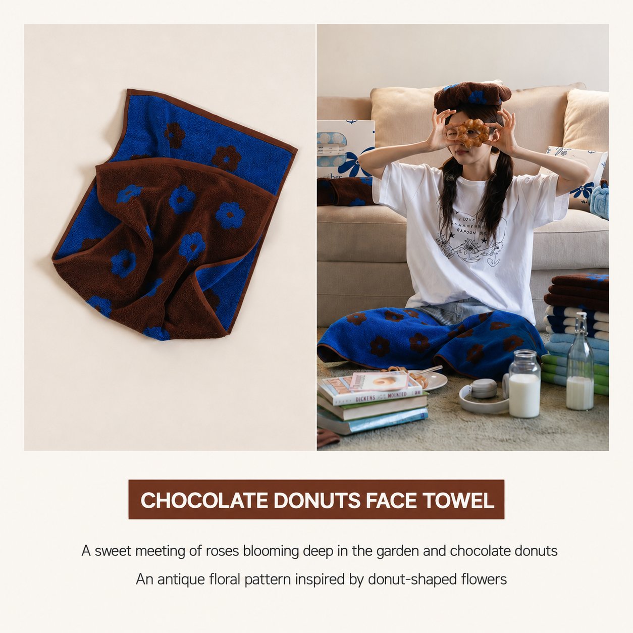 Blue Garden 40s Combed Cotton Hotel Towel Gift Set (4-Piece)