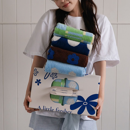 Blue Garden 40s Combed Cotton Hotel Towel Gift Set (4-Piece)