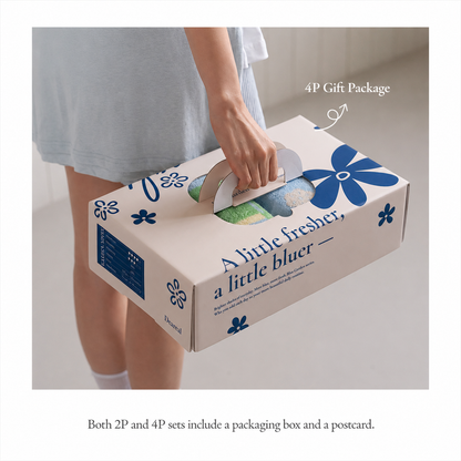 Blue Garden 40s Combed Cotton Hotel Towel Gift Set (4-Piece)