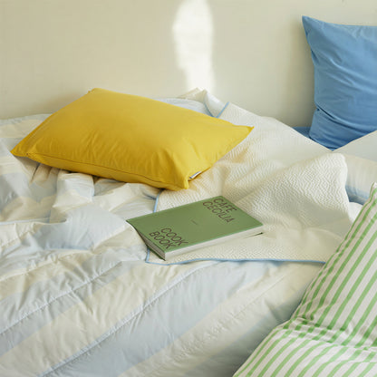Morning Cost Cotton Seersucker Summer Comforter and Pillowcase Set
