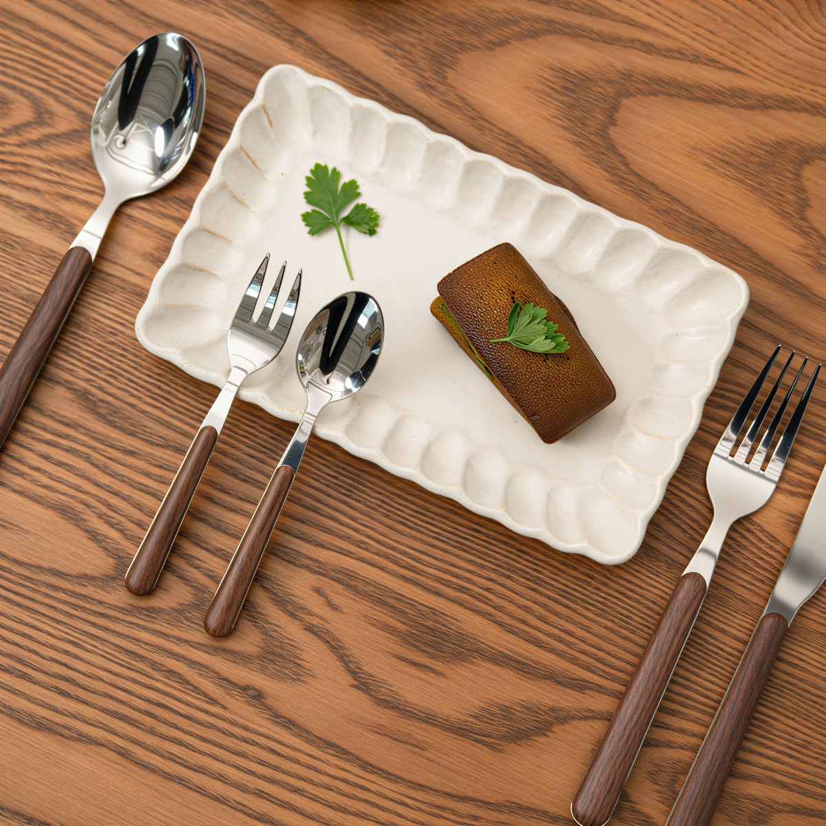 Walnut Handle Flatware
