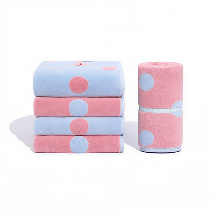 Dot Cotton Candy Modal Tencel Banded Towel Set (5-Piece)