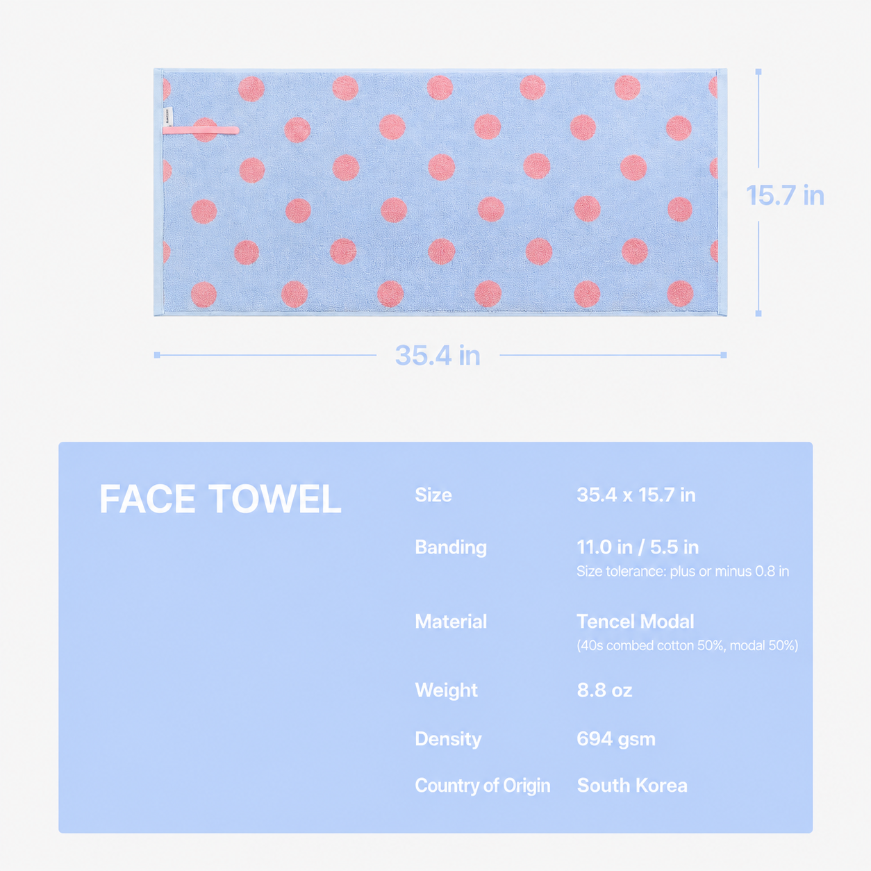 Dot Cotton Candy Modal Tencel Banded Towel Set (5-Piece)