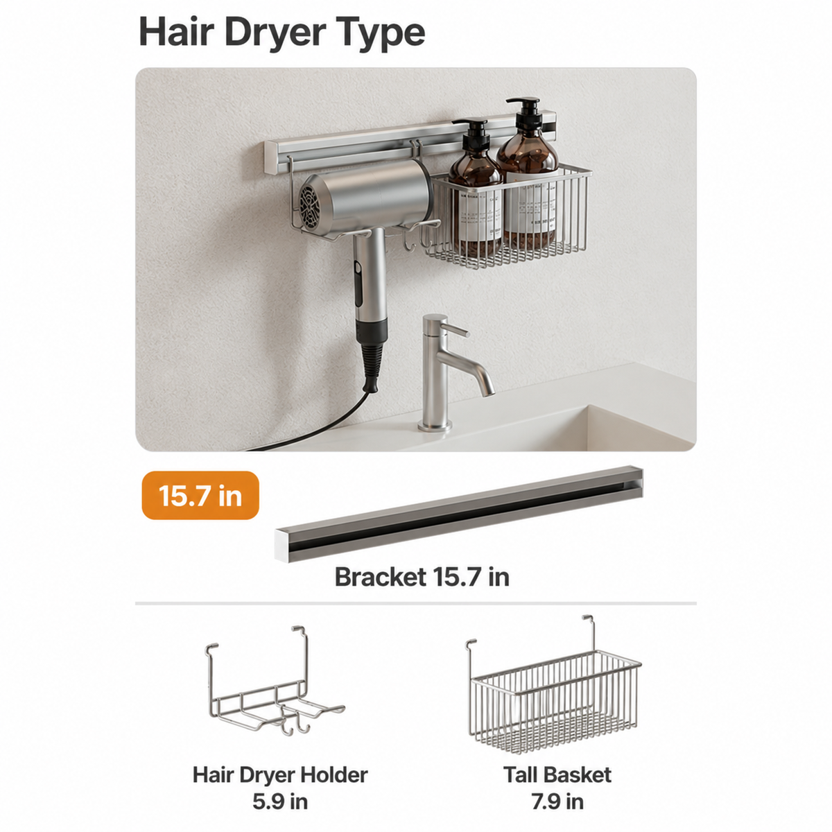 Modular Wall Rail Storage Organizer