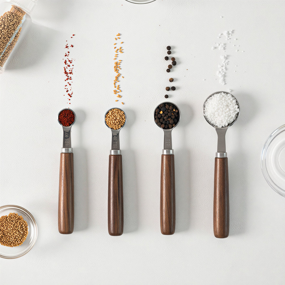 Walnut Handle Measuring Spoons (Set of 4)