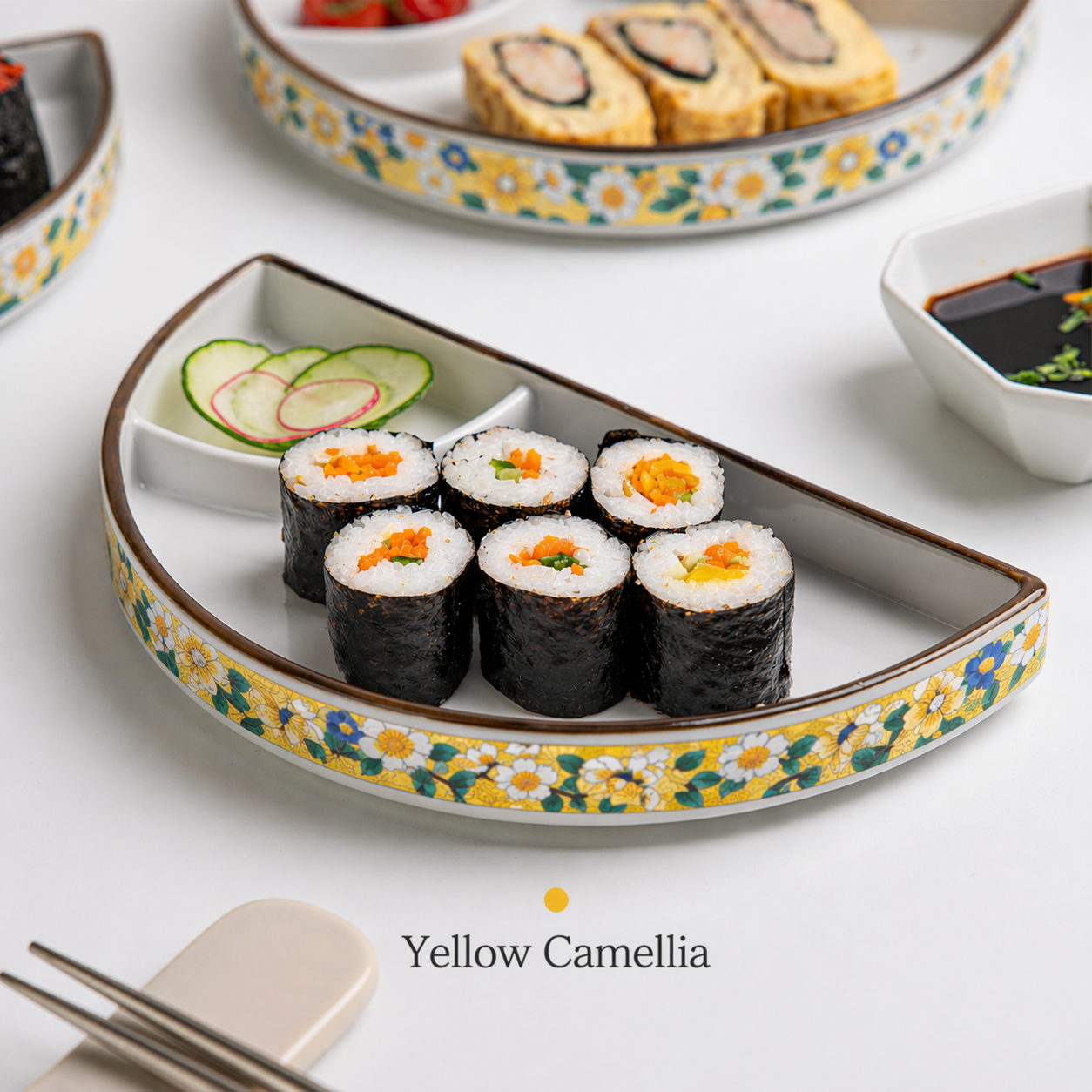 Half Moon Divided Sushi Plate