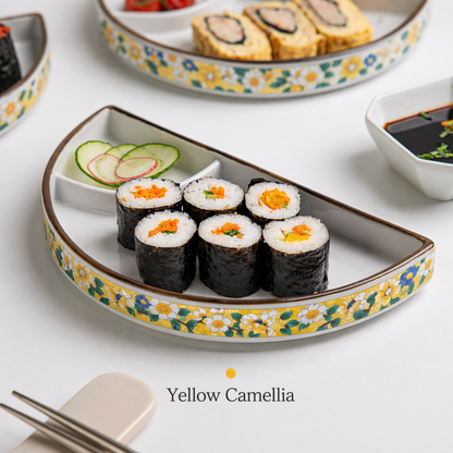 Half Moon Divided Sushi Plate
