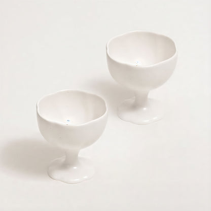 Blooming Ceramic Goblet Cup Set for 2