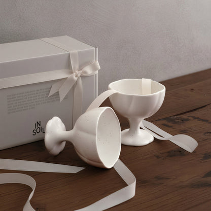 Blooming Ceramic Goblet Cup Set for 2