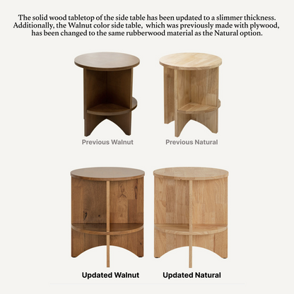 Round Wood Side Table with Built-in Bookshelf - image 9 of 9
