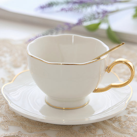 The Gold Lotus White Coffee Cup Set