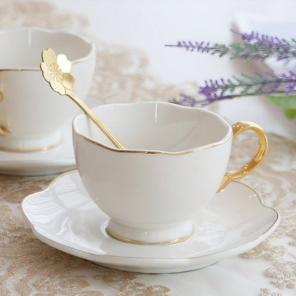 The Gold Lotus White Coffee Cup Set