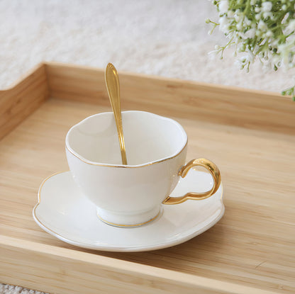 The Gold Lotus White Coffee Cup Set