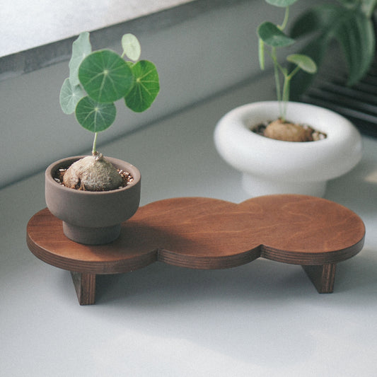 Wooden Peapod Plant Stand