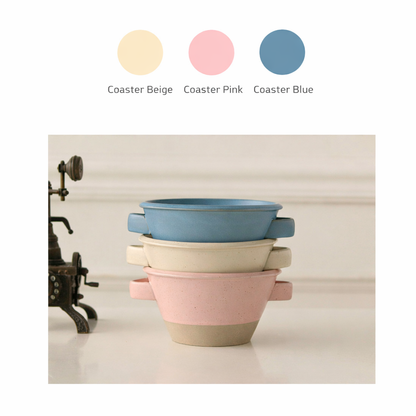 Costa Pastel Two-Tone Handled Bowl - lifestyle