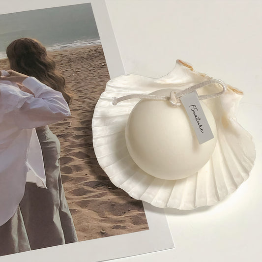 Pearl Mini Candle & Shell Tray Set