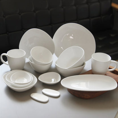 Cream White Pebble Dinnerware Set for 2