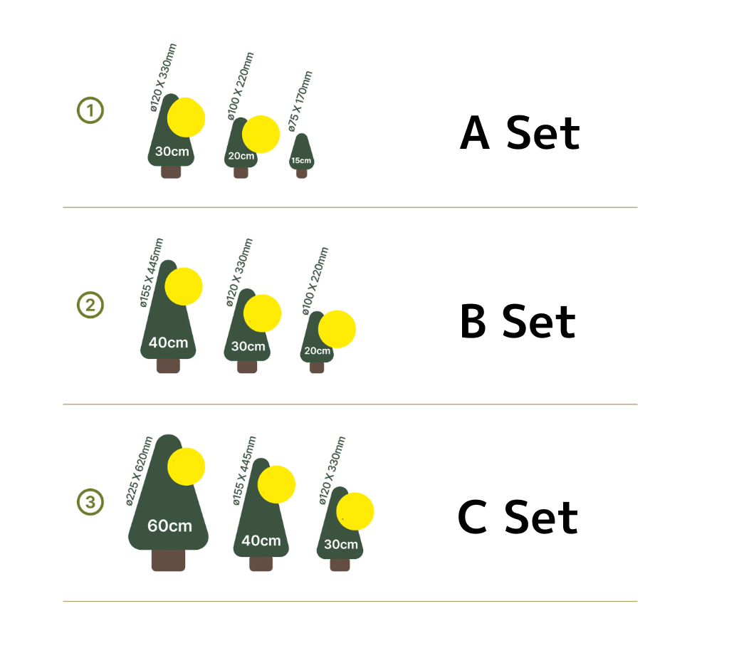 Mini Christmas Tree Set of 3