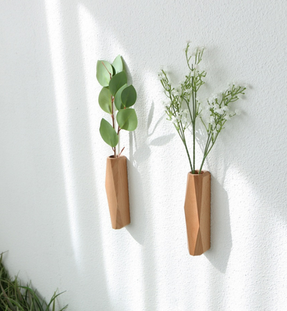 Wall-Mounted Wooden Diffuser Vase