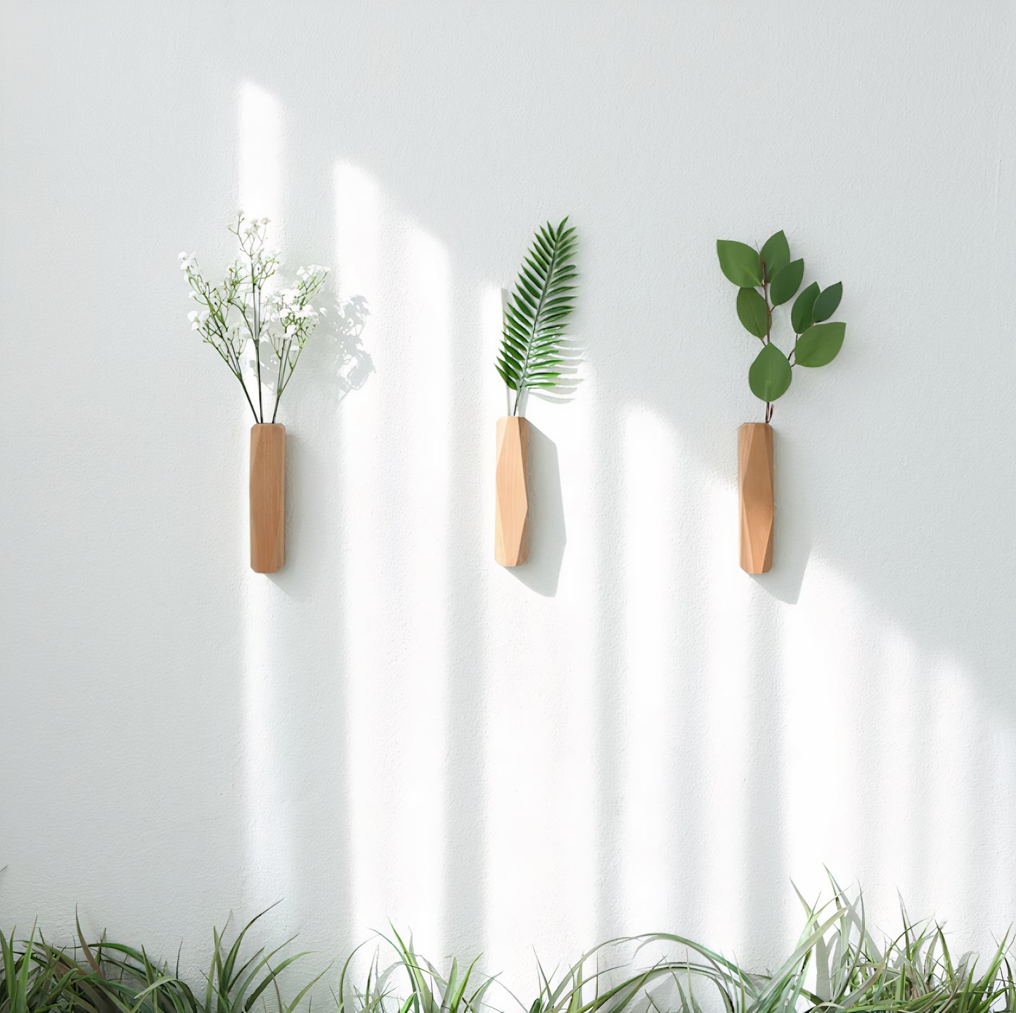 Wall-Mounted Wooden Diffuser Vase
