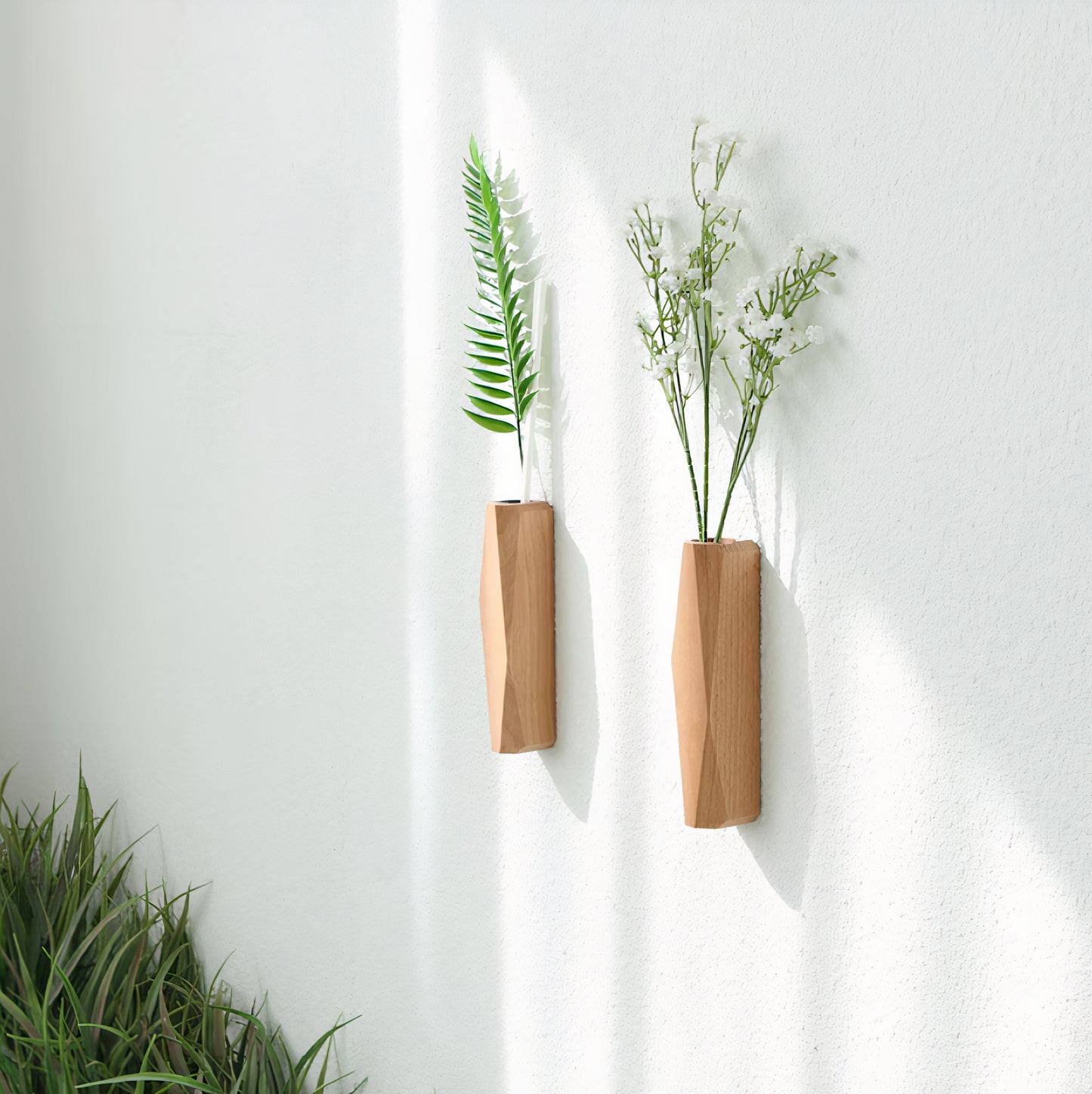 Wall-Mounted Wooden Diffuser Vase