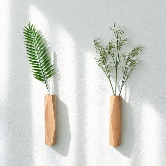 Wall-Mounted Wooden Diffuser Vase